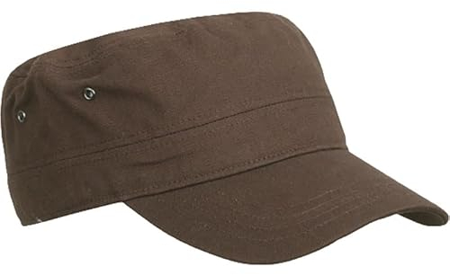TEXXILLA Trooper Cap - Cooles Cap im Army-Stil aus strapazierfähigem Baumwoll-Canvas, Farbe:Dark Brown