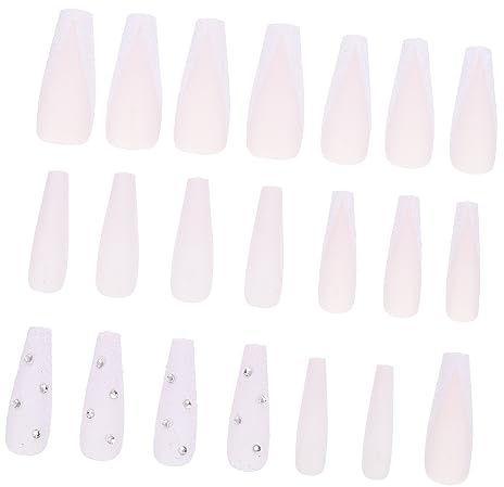 minkissy 48stücke Teiliges Lange Künstliche Nagel-sticker Förmige French-maniküre Für Elegante Nagelkunst Aus Hochwertigem Material Wasserfest Und Langlebig Für Partys Und