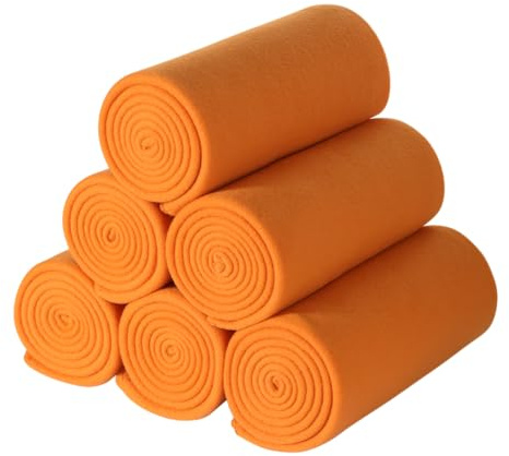 CAI TENG Fleecedecke, Überwurf, Großpackung, 6 Stück, Kinderdecken, weich, leicht, gemütlich, Polar-Fleece-Decke, 50 x 60 cm, solide, tierfreundliche Dekoration, Bett, Sofa, Couch, Fleece-Stoff,