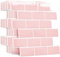 Yoillione Upgrade Thicker Peel and Stick Wall Tiles Backsplash for Kitchen and Bathroom, Metro Subway Tiles Self Adhesive Tile Stickers 3D Stick on Splashback Pink, 10 Sheets