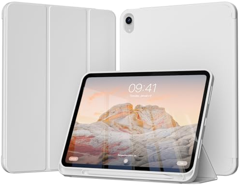 GKABXY Hülle für iPad (A16) 11. Generation 11 Zoll 2025, iPad 10. Generation 10,9 Zoll 2022 mit Stifthalter, Auto Wake/Sleep, Unterstützt Touch ID, Slim Trifold Stand Protective Cover (Grau)