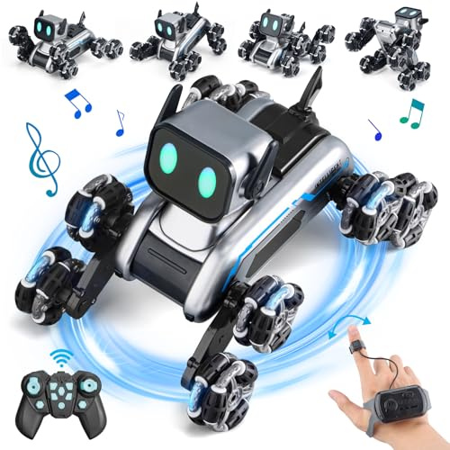 Byuert Jouet Voiture télécommandée pour Enfants à partir de 6 7 8 9 10 11 12 13 14 + Ans, 8WD Gesture Sensor RC Robot Stunt Car avec lumière, Musique, Cadeau d'anniversaire Jouets pour garçons Filles