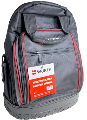 Würth Profi Werkzeug Rucksack mit wasserdichter Bodenschale schwarz-rot 071593750