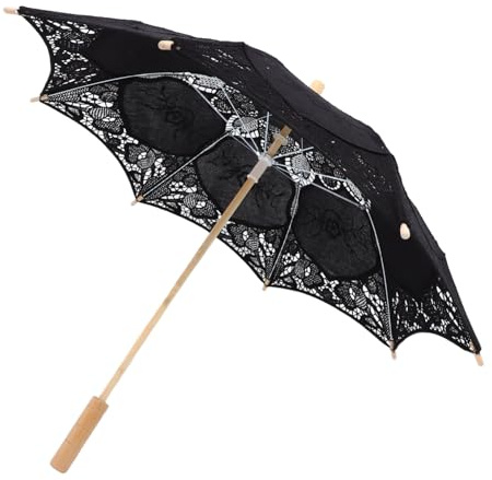 DRESSOOS Braut-spitzenschirm Hochzeitsfotografie-requisite Spitzenstickerei-regenschirm Dekorativer in Blumenform