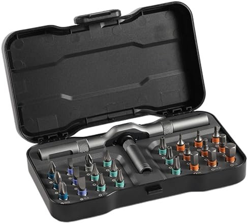 24 in 1 Magnetic Screwdriver Set,DIY Ratchet Screwdriver Set with T-Shaped Handle & Storage Case,Multi Bit Magnetic Drive Set for Furniture, Computer, Electronic Repair