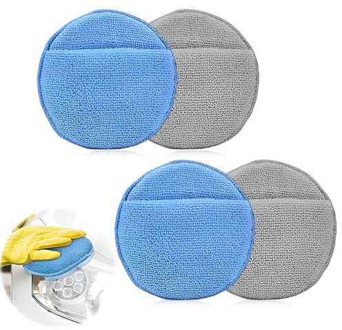 4 Pezzi Spugna Lavaggio Auto,Spugna Auto Spugna Grande Pad di Lucidatura con Microfibre,Spugna Lavaggio Moto,Spugna per Auto Lavaggio Esterno per Auto Lucidatura e Pulizia Applicatore Cera,spugna auto