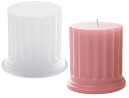 Moldes de Forma de Cilindro 3D Moldes de Vela Columna Romana Hormigón de Yeso Aromaterapia Hacer Molde Para Los Entusiastas