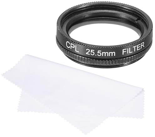 QUARKZMAN Filtre polarisant Circulaire 25,5 mm, revêtement Multicouche Double Face, Filtre polarisant avec Chiffon de Nettoyage pour Objectif d'appareil Photo