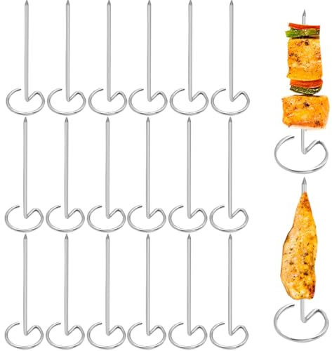 THXFUNAREA 20 Pezzi Spiedini per Barbecue, 10CM Spiedini in Acciaio Inossidabile, Spiedini per Carne per Friggitrice ad Aria e Forno, Spiedini per Griglia per Barbecue, Carne, Verdure