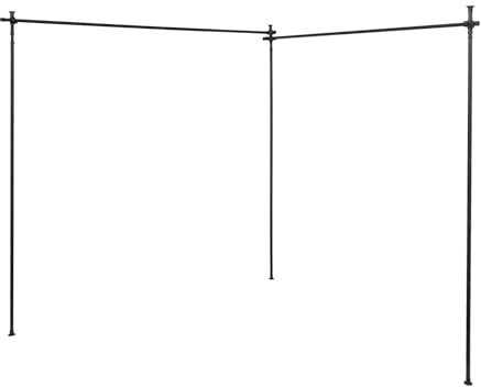 Divisor de ambientes, barra de cortina, separador de espacios, biombo, sin cortina, soporte de cortina para salón, dormitorio u oficina, color negro
