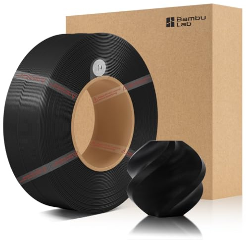 CCTREE Filamento di ricarica base in PLA originale, 1,75 mm, ad alta resistenza e alta velocità, stampa facile con RFID per Bambu Lab A1/X1/P1 AMS 1 kg +/- 0,03 mm (senza bobina) (nero 10101)