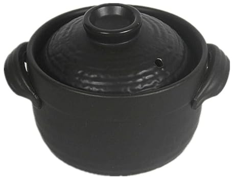 Mini pentola per zuppa per Una Persona, casseruola in Ceramica Resistente al Calore con Coperchio, Piccola pentola per Riso in Argilla, Ideale per stufati e zuppe.