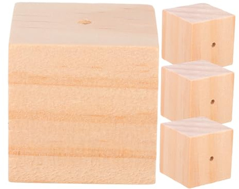 BESTYASH Wooden Decorating Base Flower Nail Display Stand, Baking Accessory for Cake Decorating, 4pcs Single-hole Baking Tool Suitable for Professional and Home Use