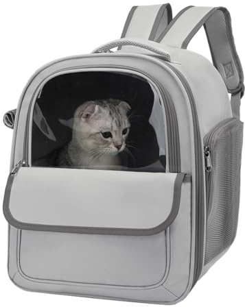 Bubble bärväska – ventilerad kattryggsäck, husdjursresebärare | Enorm kapacitetsväska, bekväm låda för små hundutflykter, kattdocklager, utomhuspromenader, djur