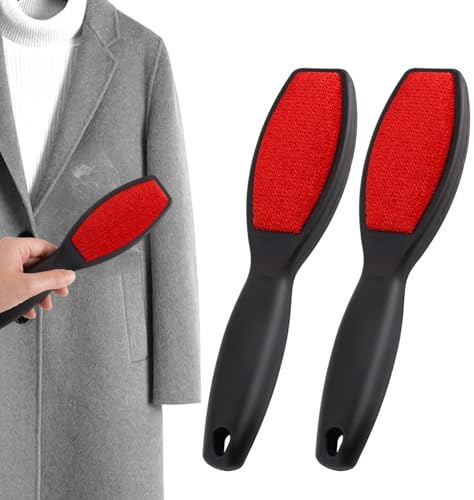 2Fusselrolle Wiederverwendbar, Wiederverwendbare Fusselbürste für Alltagsfussel, Doppelseitige Veloursbürste, Fusselentfernerbürste, Reise-fusselbürsten, Kleiderbürste Entfussler für Katzen,Hundehaare