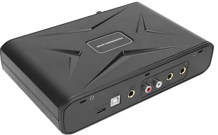 SPYMINNPOO Externt Ljudkort, Ljudupplösning med Mikrofonförförstärkare och Phantom Power för Livestreaminginspelning