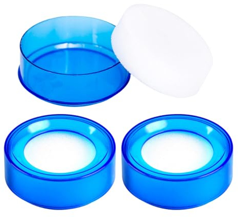 Tofficu Éponge Humide pour Compter Argenté Distributeur d'Eau, Lot de 3 Pièces Transparentes, Humidificateur de Doigts pour Banques et Bureaux