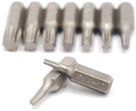 Set di 9 punte per cacciavite Torx da 25 mm, codolo esagonale, in acciaio Cr-V, ad alta durezza, sabbiate, per elettricisti, meccanici, lavori di riparazione T8-T40
