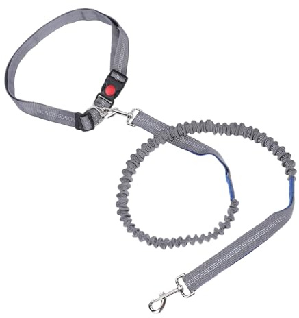 Smandy Elastiskt Hundkoppel, Grundläggande Koppel Stötdämpande Hundkoppel Anti Pull Lock Husdjursspänne Rep för Stora Medelstora små Raser Träning Promenad Elastiskt, 124 Till 175 Cm (Gråblå)