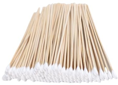 200PCS Cotten Swab Applicators, 6 Inch Long Wooden Cotton Swabs - Cleaning Gun Sterile Medical Q Sticks Tips Applicator With Wood Handle - Makeup & Ear Cleaner Remover Tools - For Ceramics, Jewelry
