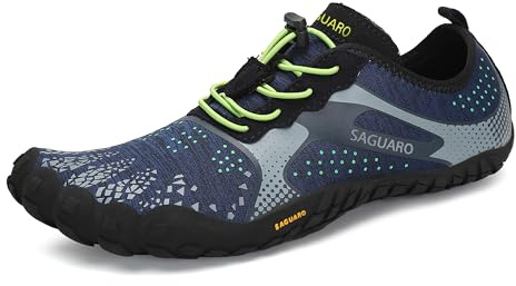 SAGUARO Unisex barfotaskor, snabbtorkande barfotaskor, badskor, löparskor, för utomhus, sport, minimalistiska, - blå - 47 EU