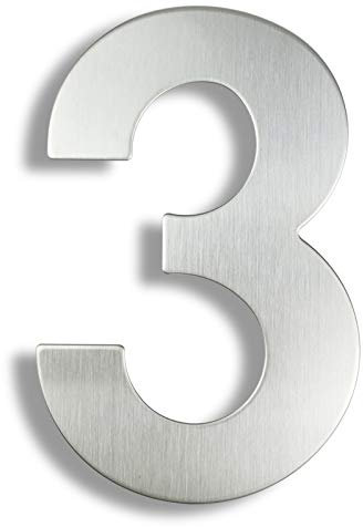 Numero Civico Esterno 20 cm Numero di casa in Acciaio Inox Segno di indirizzo 0-9 Outdoor Argento 8 Pollici Numeri Porte Esterni casa Grande 4 (Color : 3, Size : 15cm)