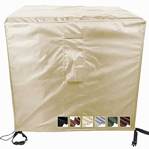 MEEYI Abdeckung Gartenmöbel 60x60x60cm, für Sitzgarnituren und Möbelsets, Staubdicht Wasserdichte Abdeckplane für Gartentisch, Beige