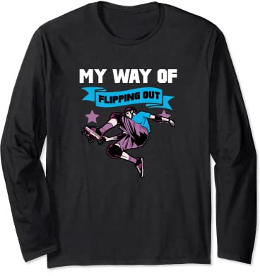 Flipping Out Skateboard Waveboard Longboard Skater Langarmshirt