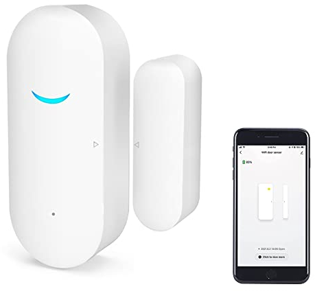 Sensore WiFi per porte e finestre: rilevatore di finestre intelligente, allarme intelligente Tuya con notifica gratuita, sistema di sicurezza intelligente per la casa, compatibile con Alexa Google