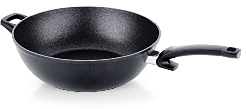 Fissler Adamant/Aluminium-Wok, Servier-Pfanne (Ø 32cm - 6L) beschichtet, antihaftversiegelt, hoher Rand, kratzfest - Induktion