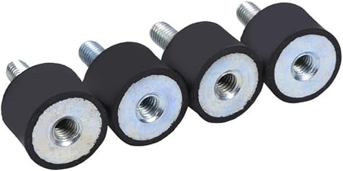 TKSE Gummihalterung, 4 Stück M8 M6 Gummi-Vibrationsisolationshalterungen Gummihalterungen Stoßdämpfer Anti-Vibrations-Silentblock-Spulen(VD20*15 M6*18)