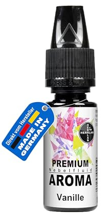 HERRLAN® Nebelfluid Duftstoff Vanille 10 ml für Nebelmaschinen. | Für wasserbasierte Nebelflüssigkeit geeignet, hochergiebiges Aroma für Nebelmaschinen, Made in Germany.