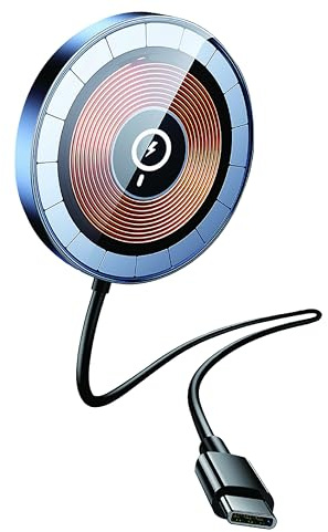 Mobitel Magnetic Wireless Charger 15W Fast MagSafe Charger Pad USB C for iPhone 17 16 15 14 13 12 Pro Max Samsung S25 Ultra S24 S23 Google Pixel AirPods Qi Wireless Charging