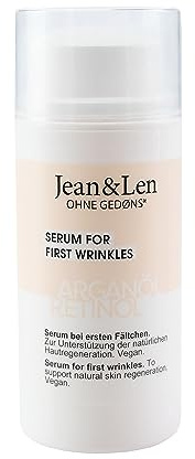 Jean & Len Serum Regenerador Aceite de Argán y Retinol, para las primeras arrugas, favorece la regeneración natural de la piel, se absorbe rápidamente, serum facial, sin parabenos, vegano, 30 ml