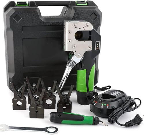 NYMFEA Electric Flaring Tool Kit 1/4”-3/4” Cordless Pipe Tube Expander Tool,45° Eccentric Tube Flare Tool with with Pipe Cutter & Deburrer, for Soft Copper/Aluminum/Brass Pipes,8Ｃhucks