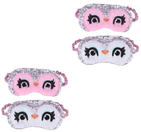 minkissy 2 stücke Weiche Plüsch Eule Schlafen Augenbinde Niedliche Lidschatten Schlafen Augenmuscheln Schlaf für Kinder Pinguin Augenbinde Augenbinde Schlafende Augenklappe Tier Kinder Schlaf