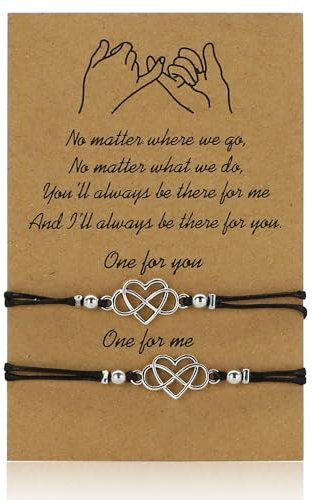 CHEERYMAGIC Infinity Bracelets for Couples Best Friend, Infinity Sign Handmade Rope Braided Couples Bracelet, Distance Matching Bracelets Jewellery Gift for Couple Family Lovers Women Men A7WXBZSL
