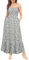 GRACE KARIN Femme Bretelles Spaghetti Robe de Soirée A-Ligne sans Manches Dos Nu Motif Floral de Vacances M Fleurs Fleurs Blanches sur Noir