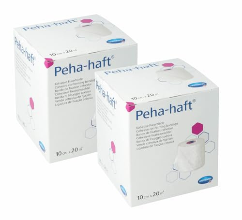 Benda Elastica Coesiva per Fissare Medicazioni Primarie e Secondarie, 10cmx20m, 2 Pezzi