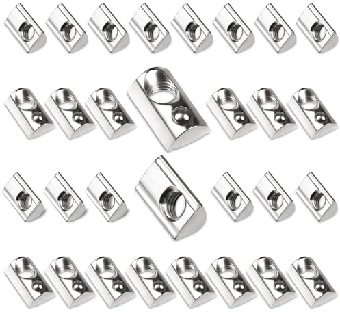 30 Stk Nutensteine M8 mit Kugel Nut 8 T Nutsteine Schrauben Set 40-Serie mit Zentrierung Steg M8 Aluprofil 40x40 Kohlenstoffstahl Gleitmutter mit Federkugel für Alu C Profil 3D Drucker CNC Europanorm