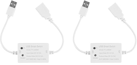 Janasiba 2 x Tuya USB Smart Switch WiFi Controller Universal Breaker Smart Life für USB-Geräte für Alexa Home