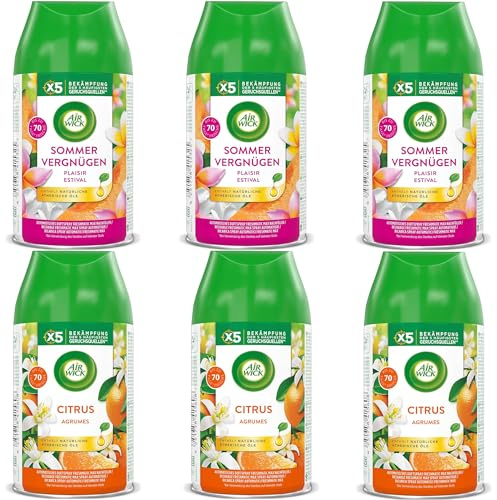 Air Wick Freshmatic Max Nachfüller 6er Pack mit 2 Düften (3 x 250ml + 3 x 250ml)