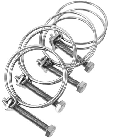 CIYODO 4pcs Fire-Fighting Hoops Clamps Threaded Screws for Hoses Fit for Household Equipment