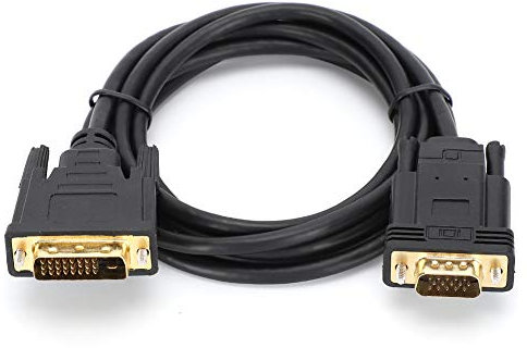 Beufee Adaptador DVI A VGA, Cable De Vídeo HD DVI-D A VGA Cable Macho para Monitor De Computadora Convertidor De Cable DVI Macho A VGA 1080P De 2 Metros para Computadora Portátil