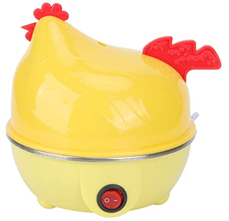 Olla Eléctrica de 7 Huevos, Cocedor de Huevos Eléctrico, Cocedor de Huevos Multifuncional, Mini Máquina de Desayuno con Forma de Pollo, 350 W, Ideal para Uso Familiar (Enchufe