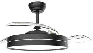 Ventilador de techo Lugela con luz CCT regulable y mando Ø107 3 aspas retráctiles DC Negro