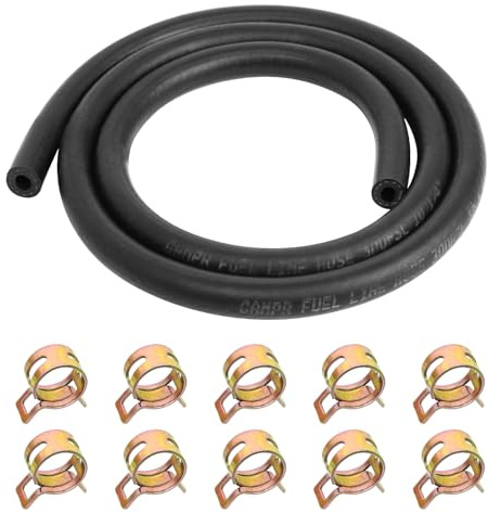 6mm Motorrad Benzinschlauch Kit, 1 M Kraftstoffleitung Mit Filter | Kraftstofffilter Kit, Enthält 10 Schlauchschellen, Flexible Gummiausführung Für Auto, Traktor und Andere Werkstattreparaturen
