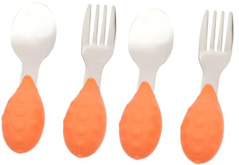 Vaguelly 2 Sets Säuglings-silikon-gabeln Kleinkind-set Sicher Für Jungen Und Mädchen Esszimmer Zuhause Und Tragbar