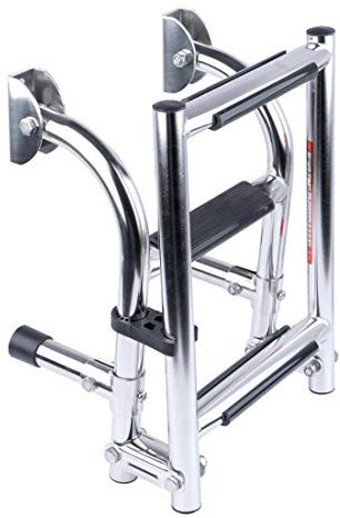 Manopole per scalette per Barche in Acciaio Inox a 3 gradini 2 + 1 gradini per Montaggio sullo Specchio di Poppa Scala di Poppa Pieghevole scaletta di Estensione Scala Rimovibile