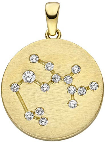 Anhänger Sternzeichen Schütze mit 15 Zirkonia 333 Gold Gelbgold matt Halsschmuck